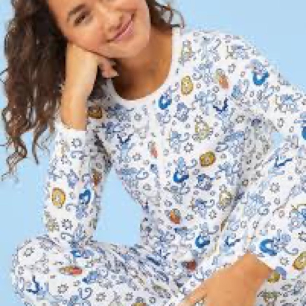 Kids Pajamas with Blue and Gold Astrology Horoscope Print